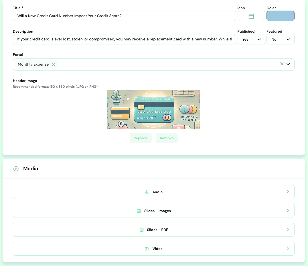 Add video and images