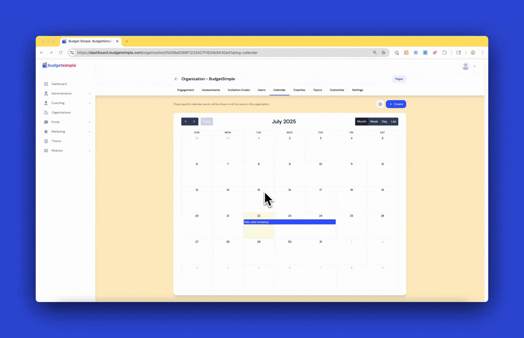 Calendar product walkthrough animation.