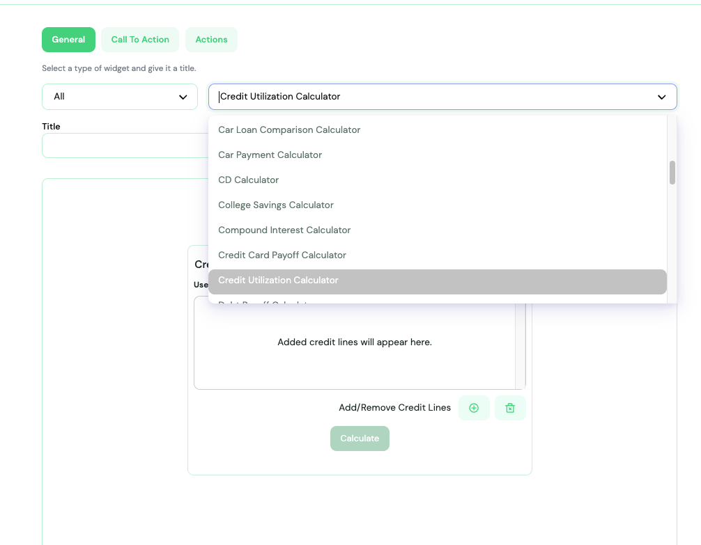 Calculator page with custom call-to-action blocks above and below the tool.